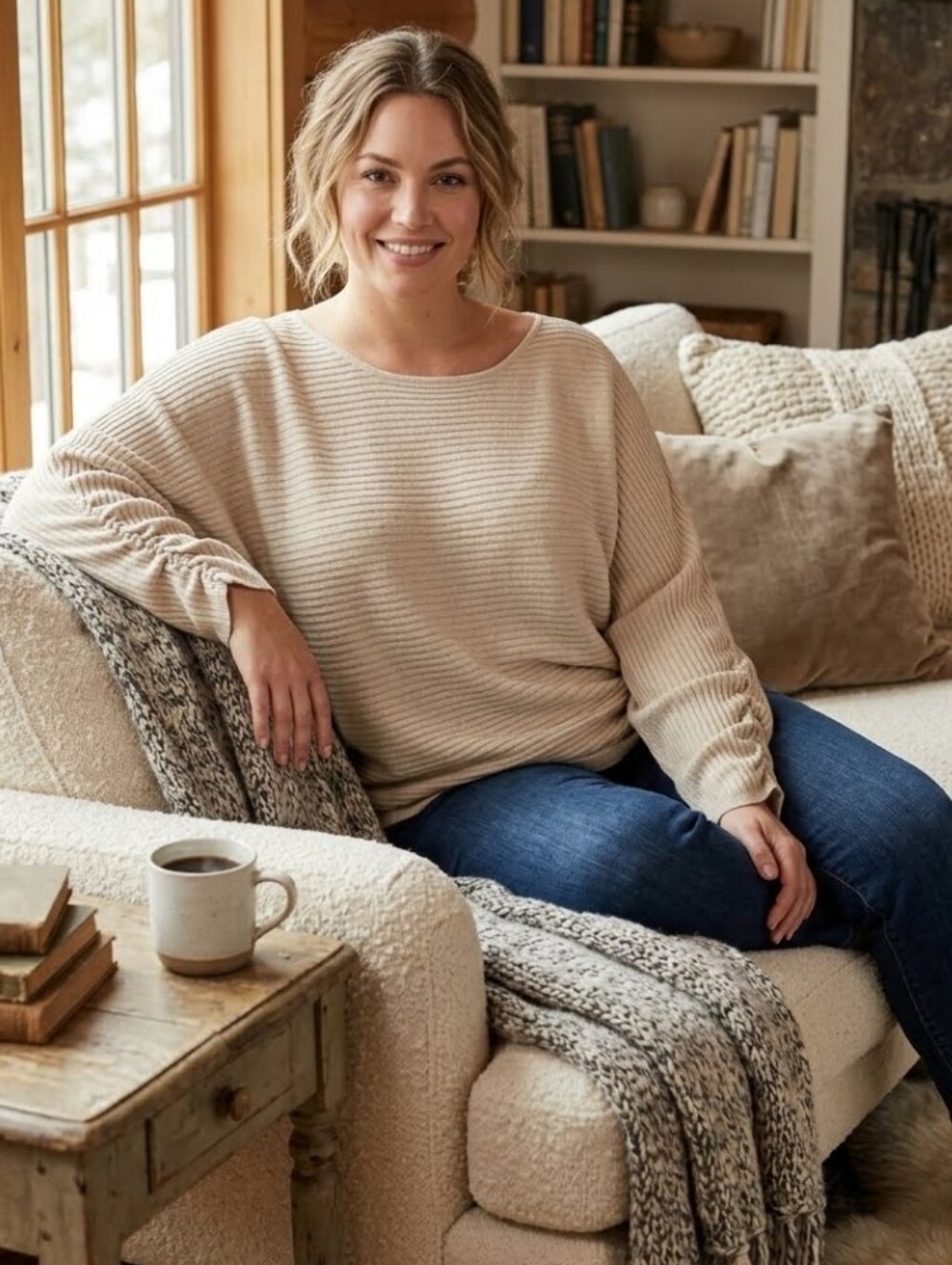 ⭐️2/$30⭐ a.n.a (A New Approach) Plus Size Ribbed Dolman-Sleeve Tunic Sweater 2XL
